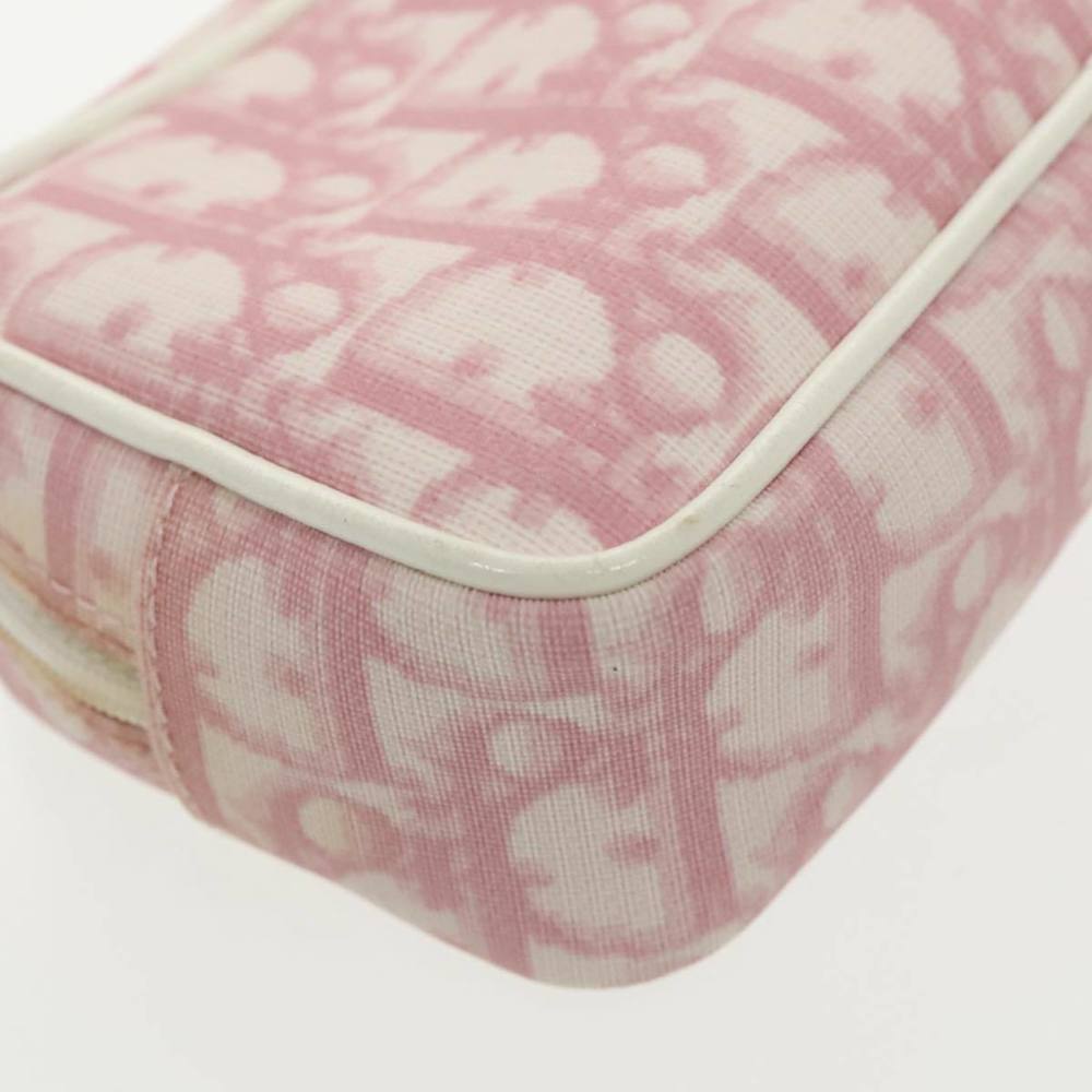 Christian Dior Trotter Canvas Pouch Pink Silver Auth hk1748 - Picture 15 of 16